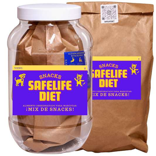 envases para el mix de snacks safelife diet de 700 gramos 2 variantes