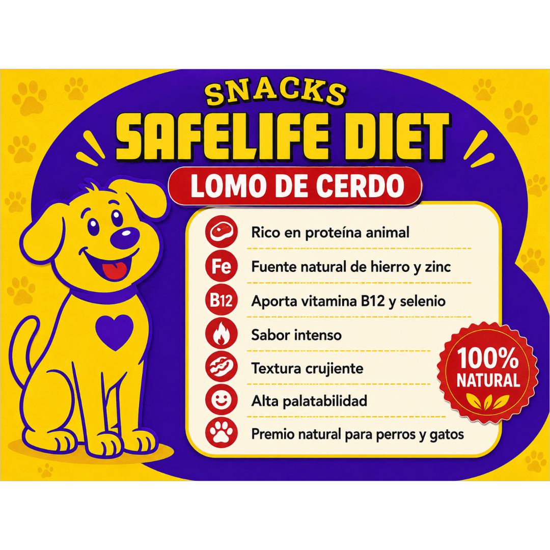 beneficios premio deshidratado de lomo de cerdo para perros y gatos 1x1