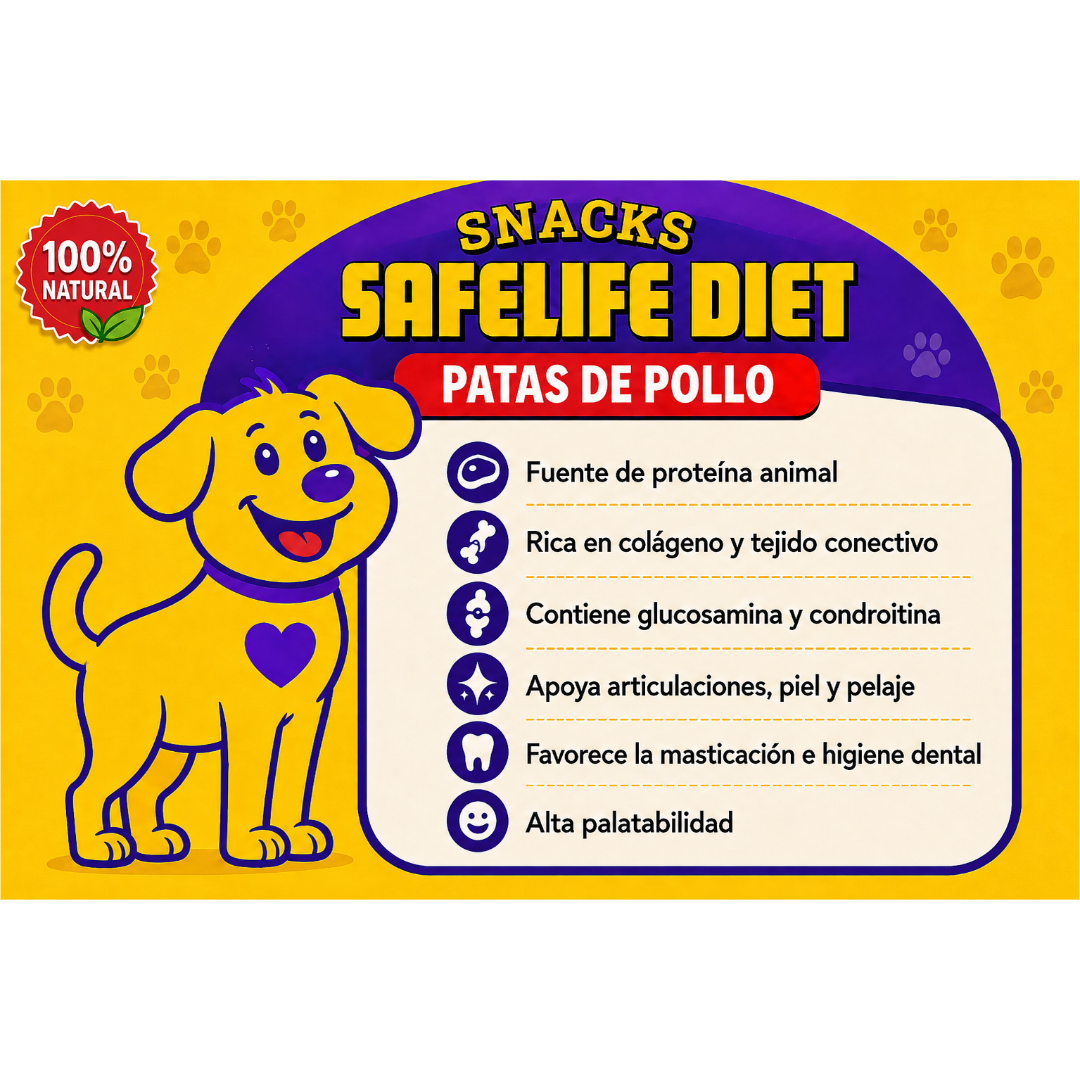 beneficios premio deshidratado de patas de pollo para perros y gatos 1x1